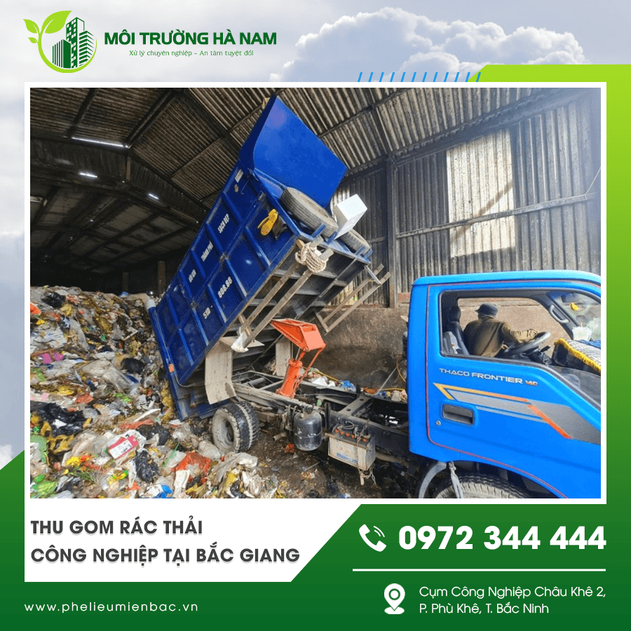 Xe vận chuyển rác thải công nghiệp tại khu công nghiệp Bắc Giang Xe vận chuyển rác thải công nghiệp tại khu công nghiệp Bắc Giang